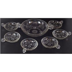 Old glass compote set
