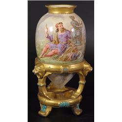 Antique Viennese porcelain vase