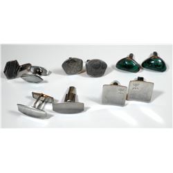 Collection of 5 pairs of old silver cufflinks
