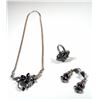 Image 1 : Set of 925 sterling silver jewels with amethyst settings