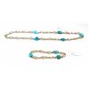Image 1 : Set of K8 gold ring and bracelet combining turquoises
