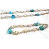Image 2 : Set of K8 gold ring and bracelet combining turquoises