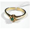 Image 1 : K8 gold ring with greenish gemstone setting