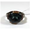 Image 1 : K8 gold ring with green  tourmaline setting