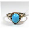 Image 1 : K8 gold ring with a turquoise setting