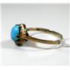 Image 2 : K8 gold ring with a turquoise setting