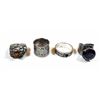 Image 1 : Collection of 4 925 sterling silver rings with gemstone settings
