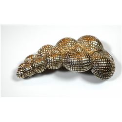 Gilt 925 sterling silver brooch, modern design