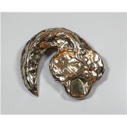 Gilt 925 sterling silver brooch, modern design
