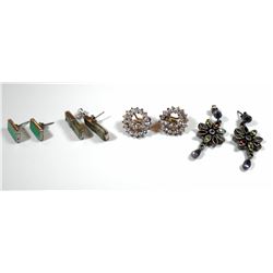Collection of 4 pairs of vintage 925 sterling silver earrings