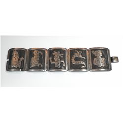 Mexican 925 sterling silver link bracelet
