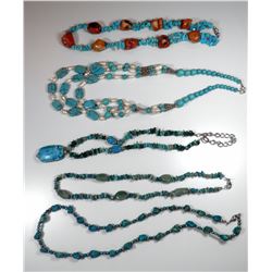 Collection of 5 turquoise necklaces