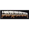 Image 1 : Elephants and a lion walking in a line, old quality ivory carving