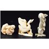 Image 2 : Lot of 3 ivory carvings, 2 of which are netsuke