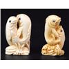 Image 1 : Lot of 2 ivory netsuke, couples of fish