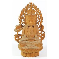 Sitting Buddha, old wood carving