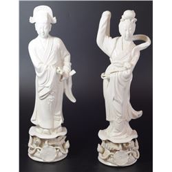 Pair of old Chinese Blanc de Chine figurines