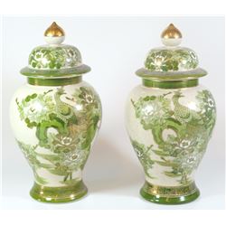 Pair of Japanese porcelain Kutani vases