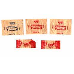 Collection of 5 candy paper wrappers , Mandatory Palestine