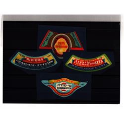 ollection of 4 labels of soft drinks