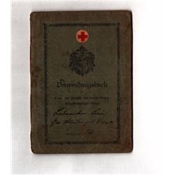 German certificate of a Jewish nurse in the Red Cross