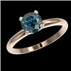 Image 2 : 1.05 CTW Certified Intense Blue SI Diamond Solitaire Engagement Ring 10K Rose Gold - REF-136M4F - 36