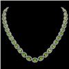 Image 1 : 48.14 CTW Peridot & Diamond Necklace White Gold 10K White Gold - REF-756X5R - 40973