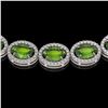 Image 4 : 48.14 CTW Peridot & Diamond Necklace White Gold 10K White Gold - REF-756X5R - 40973