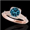 Image 1 : 1.36 CTW SI Certified Fancy Blue Diamond Solitaire Halo Ring 10K Rose Gold - REF-161M8F - 33757