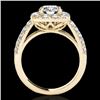 Image 2 : 2.5 CTW H-SI/I Certified Diamond Solitaire Halo Ring 10K Yellow Gold - REF-260R2K - 33645