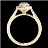 Image 2 : 1.93 CTW H-SI/I Certified Diamond Solitaire Halo Ring 10K Yellow Gold - REF-355W3H - 33519