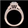 Image 1 : 3.53 CTW Princess VS/SI Diamond Micro Pave 3 Stone Ring 18K Rose Gold - REF-618Y2X - 37176
