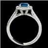 Image 2 : 1.80 CTW SI Certified Fancy Blue Diamond Solitaire Halo Ring 10K White Gold - REF-209M3F - 34065