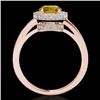 Image 2 : 1.55 CTW Certified SI/I Fancy Intense Yellow Diamond Solitaire Halo Ring 10K Rose Gold - REF-180V2Y 