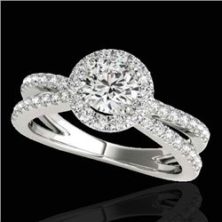 1.55 CTW H-SI/I Certified Diamond Solitaire Halo Ring 10K White Gold - REF-178F2N - 33846