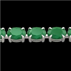 29 CTW Emerald Eternity Designer Inspired Tennis Bracelet 14K White Gold - REF-180H2M - 23387