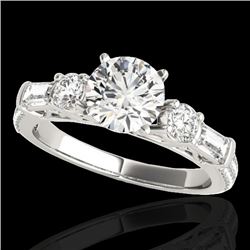 2.5 CTW H-SI/I Certified Diamond Pave Solitaire Ring 10K White Gold - REF-411W5H - 35480