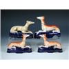 Image 1 : A pair and two other Staffordshire greyhound inkwells, each of the salmon brown animals reclining o.