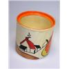 Image 1 : A Clarice Cliff Bizarre Fantasque 'House and Bridge' pattern preserve pot, the cylindrical body pain