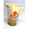 Image 1 : A Clarice Cliff Bizarre 'Crocus' pattern Athens Jug, the bellied octagonal shape painted with the f.