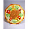 Image 1 : A Clarice Cliff Bizarre 'Nasturtium' pattern plate, the flowers painted around a sponged brown cent.