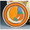 Image 1 : A Clarice Cliff Fantasque 'Melon or Picasso Fruit' pattern side plate, stylistically painted within.