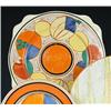 Image 1 : A Clarice Cliff Fantasque 'Melon or Picasso Fruit' pattern sandwich plate, the square plate with in.