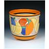 Image 1 : A Clarice Cliff Fantasque 'Melon or Picasso Fruit' pattern jardiniE8re brightly painted with a band.