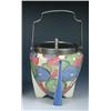 Image 1 : A Clarice Cliff Bizarre 'Blue Chintz' pattern biscuit barrel with chrome lid, mounts and swing hand.