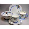 Image 1 : A 1930's Shelley Art Deco tea set, each piece decorated with the 11755 pattern of an orange and its.