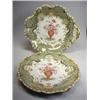 Image 1 : An early Victorian part dessert set, each piece printed in puce and overpainted with the 4343 patte.