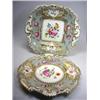 Image 1 : A mid 19th century part dessert set, possibly Ridgway, each piece painted with the 1050 pattern of..