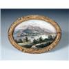 Image 1 : Two 19th century Swiss view plaques, one of the porcelain ovals painted with a view of 'Berne' and..
