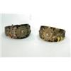 Image 1 : A pair of "tortoiseshell" bracelets applied with filigree decoration representing flowers and insec.